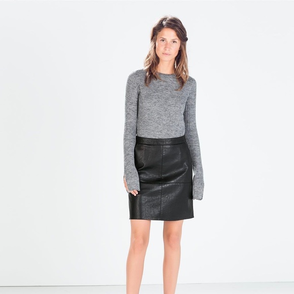 Zara Leather Skirt - Picture 2 of 3